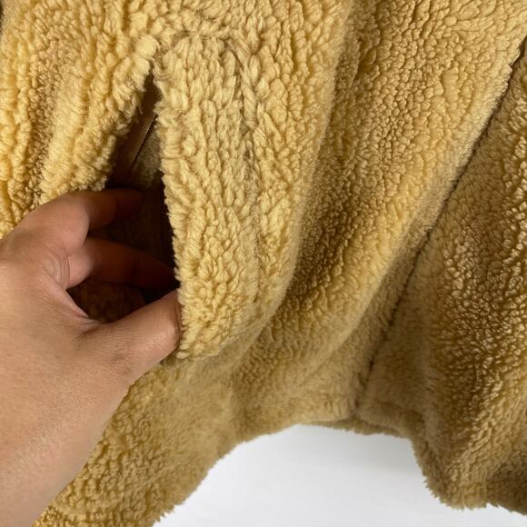 MagcoMsen Fleece Jacket Full Zip Tan Hooded Sherpa Fuzzy Sz S Women's - Picture 9 of 14